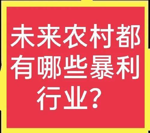 未来十年农村有哪些高利润行业？(图1)